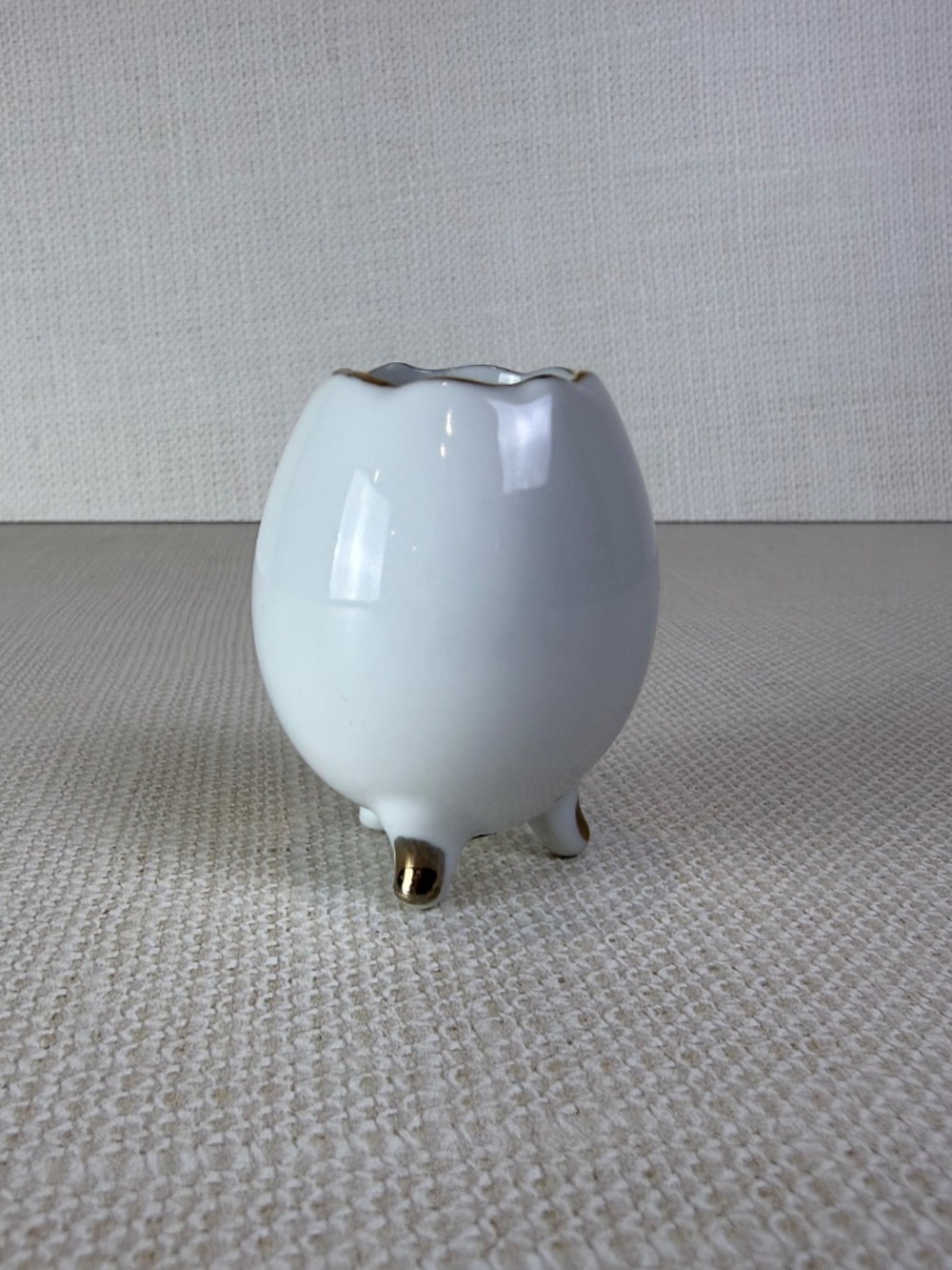 Crown West Porcelain Mini Vase Blue White Windmill Gold Trim Made in Japan - Picture 2 of 6